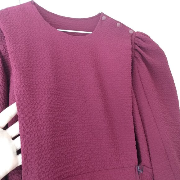 Mennonite Dress 41" Bust 36" Waist Old Colony Cape Bodice Stretchy Burgundy - Picture 7 of 12